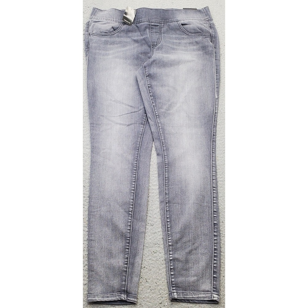 Torrid Skinny Jeans Womens 0 Gray Denim Faded Medium Wash High Waisted Pull-On